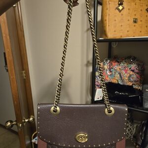Elegant Brown and Gold Women's Bag